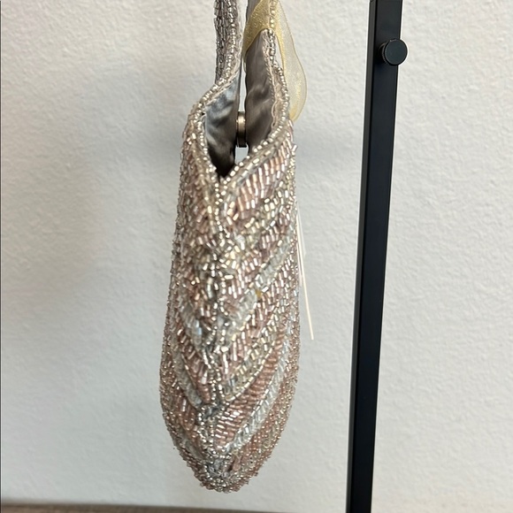 Beaded Mini Bag In Silver & Pink - Picture 4 of 6